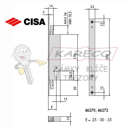  | Rozměrové schéma CISA 46270-30-0
