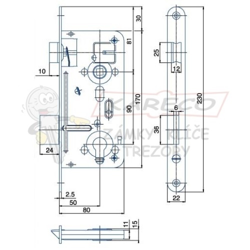  | Rozměrové schéma HOBES 24036