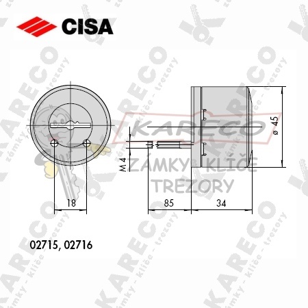  | Rozměrové schéma CISA 02715-11-1