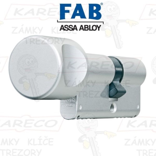 Cylindrická vložka FAB 1000U4BDNs 40+40mm 5 klíčů | Knoflík FAB CN rpůměr 30mm