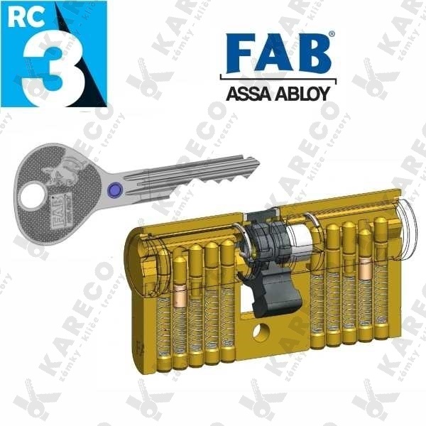 Cylindrická vložka FAB 200RSD 40+50mm 3 klíče