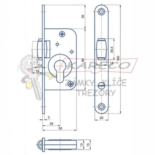  | Rozměrové schéma HOBES G233