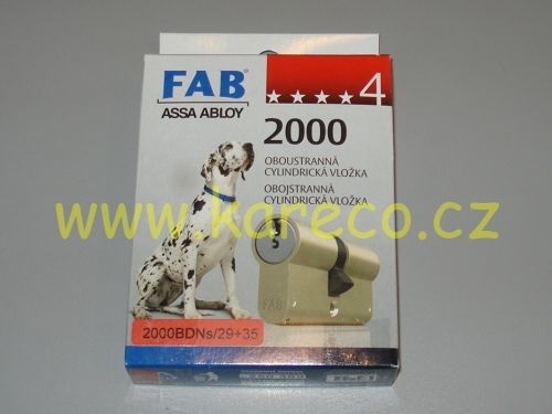Cylindrická vložka FAB 2000BDNs 35+55 5 klíčů (90mm/35+55) | Vložka FAB 2000BDNs 30+30