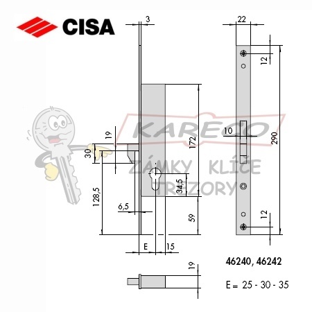  | Rozměrové schéma CISA 46240-30-0