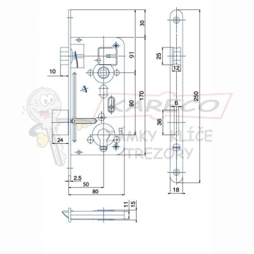  | Rozměrové schém aHOBE S24027C