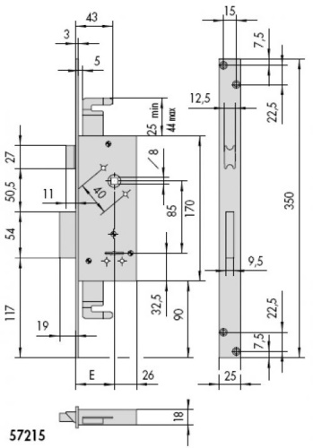  | Rozměrové schéma CISA 57215-45