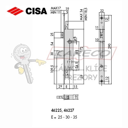  | Rozměrové schéma CISA 46225-30-0