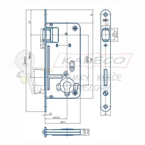  | Rozměrové schéma HOBES 24028