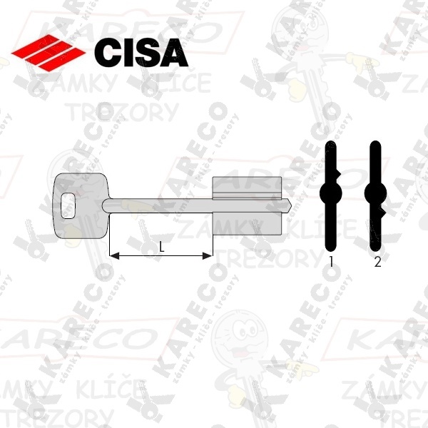 CISA 00120-00-1 polotovar trezorového klíče