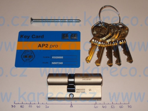 Cylindrická vložka GEGE AP2pro 27+35 5 klíčů (62mm/27+35) | Cylindrick vložka GEGE AP2 PRO 27+35