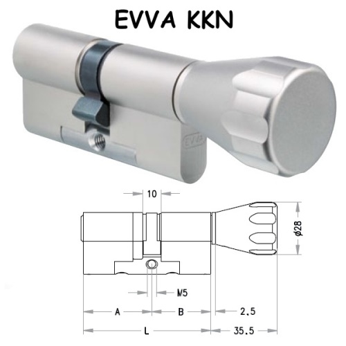 Cylindrická vložka EVVA 4KS 36/66 5 klíčů